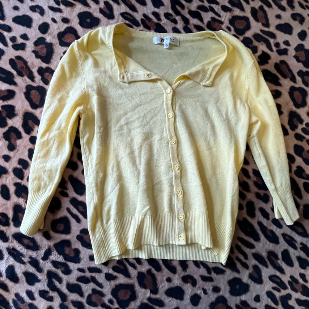 Ye Mak Yellow Women's Cardigan NWOT S